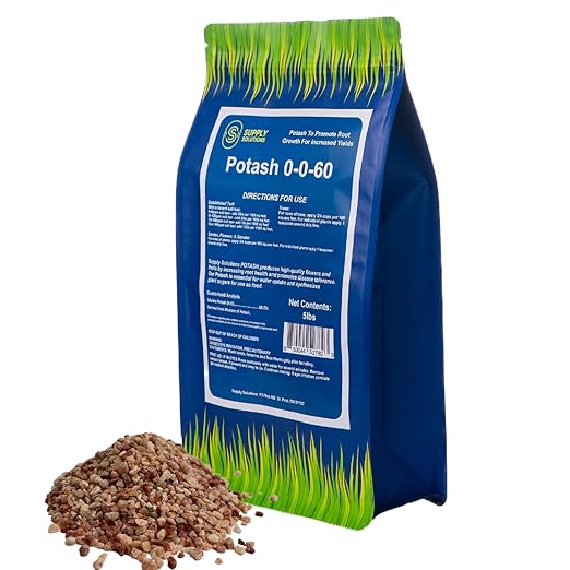 Supply Solutions Muriate of Potash 0-0-60 Fertilizer - High Potassium Fertilizer for Lush Crops &amp Blooms Ideal for Acidic Plants (5lbs)