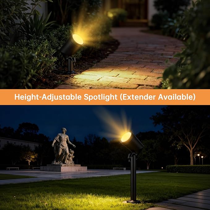 SUNTHIN Outdoor Landscape Lights 8 Pack 600LM per Light Retro Aluminum Light Socket