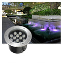 Wired Buried Light Outdoor Underground Uplighting 2w 24v Ip68 Waterproof Led Round Recessed Spotlight for Pool Inground Fountains Pond Green Low Voltage Wire Landscape Lamp Outdoo Warm White 18W