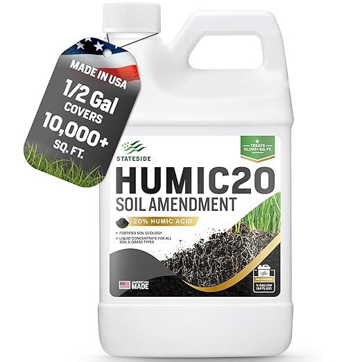 64oz 20% Humic Acid for Lawn - Covers 10000 sq ft Humic20 Soil Amendments Ideal Soil Conditioner for Lawns Promotes Aeration &amp Better Structure for Stronger Roots &amp Healthy Grass Growth