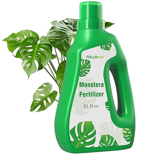 FOLLOWIN Monstera Plant Food Liquid Fertilizer Indoor Outdoor Tropical Plant Nutrients 3-1-2 NPK Promotes Fenestrated Leaves 21 oz Easy-Dose Bottle