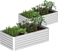 8x4x2 ft Outdoor Raised Garden Bed Large Metal Planter Raised Beds Planters for Outdoor Plants for Vegetables Flowers Herbs Fruits and Succulents.(2 Pcs)