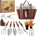 Gardening Gifts for Women Men 12PCS Heavy Duty Garden Tools Set with Large Garden Bag and Gloves Pruning Shears Unique Birthday Easter Gardening Gifts for Mom Dad Boyfriend Planting Lovers