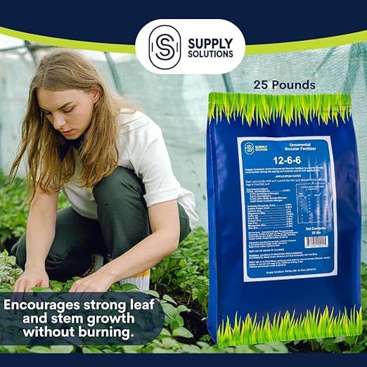 Supply Solutions 12-6-6 Ornamental Booster Fertilizer - Plant Food Topdress on Foliage Nurseries and Landscapes - Controlled Release NPK Plant Fertilizer with Macro and Micro Nutrients (25lbs)
