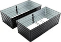 6x3x2FT(2PCS) Metal Raised Bed Garden Bed KitOutdoor Tall Galvanized Planter Raised Rustproof Steel Planter BoxesLarge Metal Raised Garden Beds for FlowersVegetablesHerbs