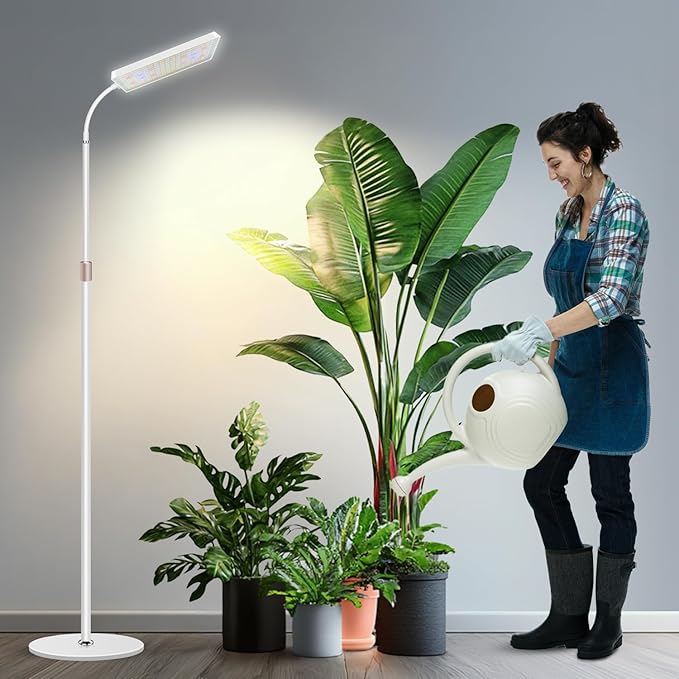 Wiaxulay Grow Lights for Indoor Plants 153 LED Full Spectrum Plant Grow Light Floor Standing Height Adjustable 24-68 in4/8/12/16H Timer3 Lighting Modes5 Brightness for Growing Large Tall Plants