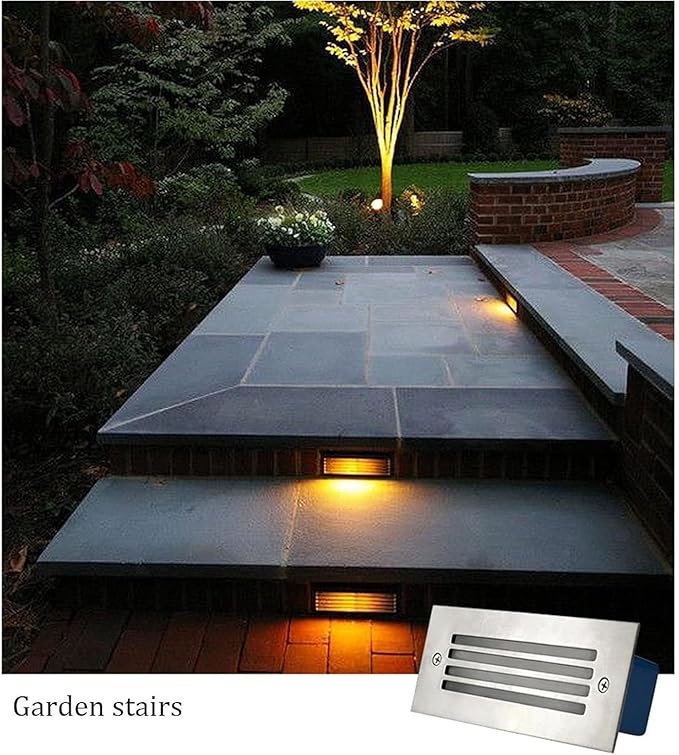 Embedded Stair Corner Ground Lights IP65 Waterproof Outdoor Landscape Lamp 5W Rectangular LED Beam Spotlight Garden Courtyard Underground Lights(White Light5w(24v))