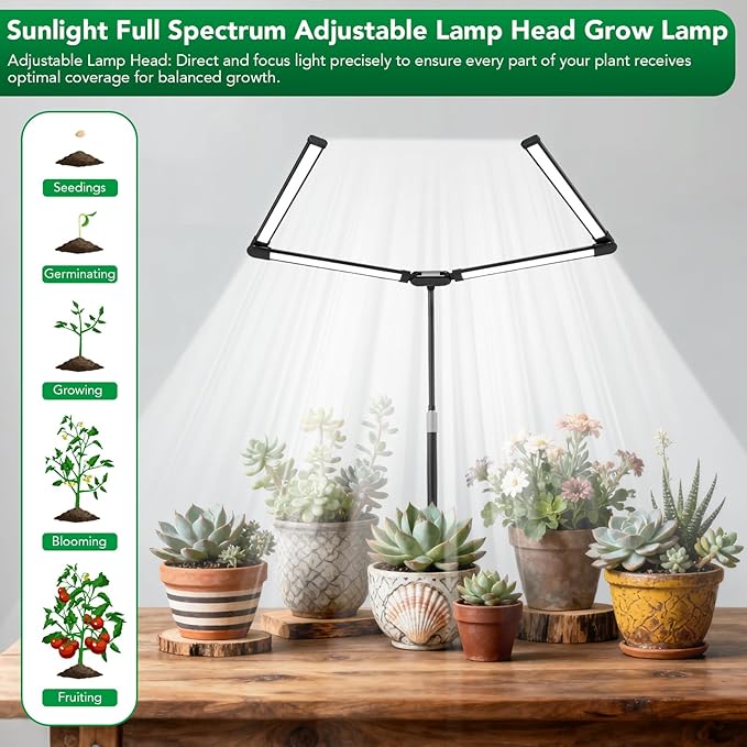 Sondiko Tall Full Spectrum Grow Lights for Indoor Plants LED Grow Light with Automatic Timer 9-Level Dimmable Adjustable Lamp Angle Plant Lights for Indoor Growing