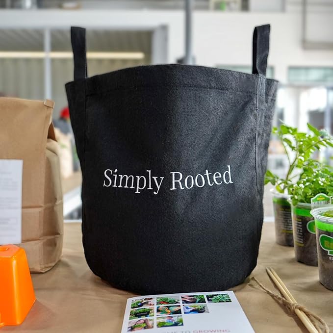 Gardenuity Simply Rooted Garden – Vegetable and Herb Garden Kit with Live Tomato or Pepper Plant Bonnie Plants Miracle-Gro Pour &amp Feed Plant Food &amp 5-Gallon Grow Bag