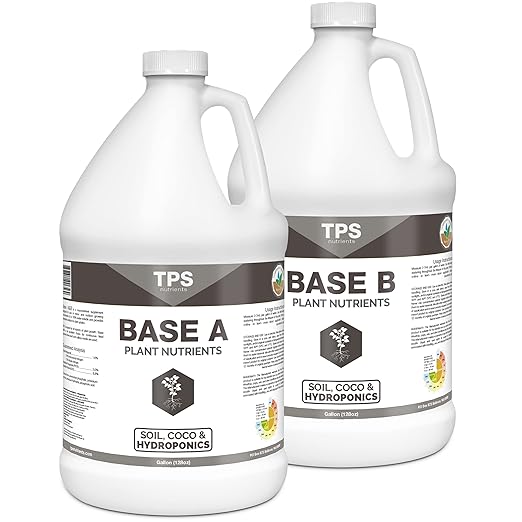 TPS Base A+B Two Part Set Complete Plant Growing Nutrient Formula for All Plants for Both Soil and Hydro Gallon Set (2 x 128 oz)