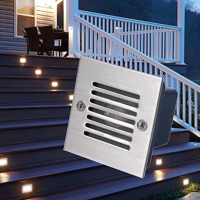 LED Landscape Recessed Spot Light - AC220V Underground LED Spotlight Outdoor Recessed Step Light IP65 Outdoor Recessed Spot Lights Ground LED Landscape Lights(Green3w)