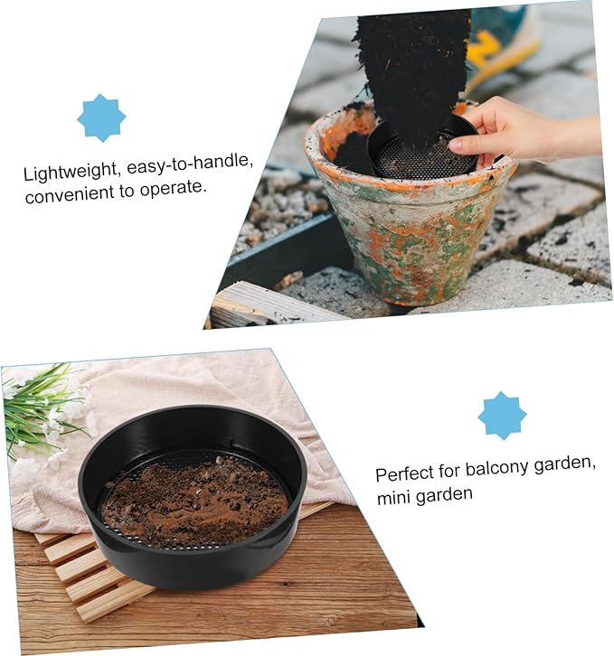 5sets Gardening Sifting Pan Soil Sieve Tool Set for Efficient Soil Grading and Composting Lightweight and Portable Mesh Filters for Balcony and Gardens