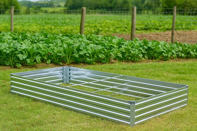 3 Pack 6x3x1FT Galvanized Raised Garden Beds Kit Outdoor Metal Gardening Planter Box for Vegetable Elevated Flower HerbsSilver