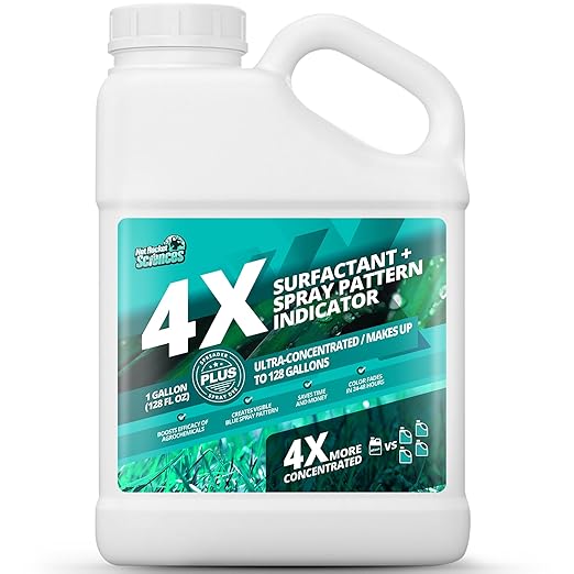 1 Gallon 4X Spray Pattern Indicator Dye + Surfactant Makes 128 Gallons of Wetting Agent for Lawn &amp Turf Mark - Effective Spray Indicator Liquid Blue Dye for Marking Turf Easy to Mix &amp Apply