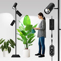 90W Dimmable Grow Light Full Spectrum COB LED Triple-Head Floor Lamp with High CRI 6/8/12H Timer Adjustable Height (43-83) &amp Angle – Standing Grow Lights for Indoor Plants (daylight 6000K)