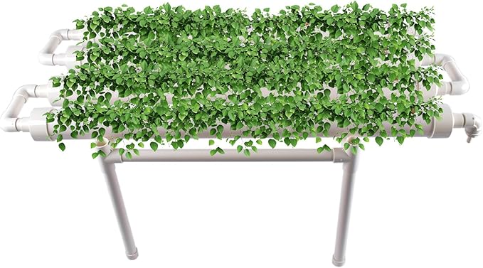 Hydroponic Grow Kit 1 Layer 36 Plant Sites 4 Food-Grade PVC-U Pipes Hydroponics Planting System with Water Pump Pump Timer Nest Basket and Sponge for Leafy Vegetables