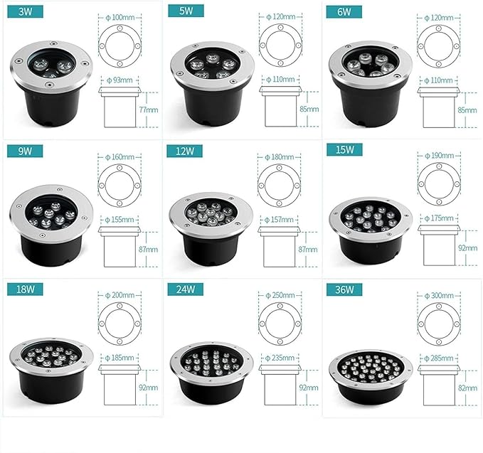 Underwater LED Landscape Light - 24V Low Voltage Recessed Spotlight