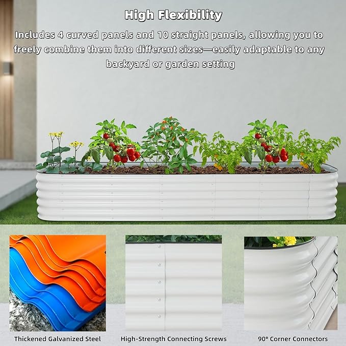 Raised Garden Bed Kit 9x2x1.5ft Raised Beds 16.9 Tall Metal Planter Box Outdoor Patio Ground Planter for Gardening Vegetables Flowers