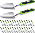 30 Pcs Garden Shovel Aluminum Alloy Heavy Duty Trowel Small Digging Shovels Metal Hand Trowel Spade with Soft Handle for Garden Lawn Yard Planting Tool (Wide ShovelGreen)