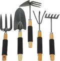 Artibetter Garden Tool Set 5pcs Small Hand Tools Kit with Wood Handles Including Shovel Rake Hoe Fork and Cultivator for Planting and Digging in Home Garden and Outdoor Yard