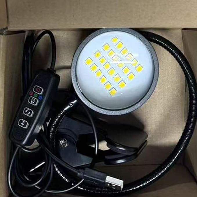 Clip Plant Lamp - Full Spectrum Light for Seedlings | 10W LED Diode with Flexible Gooseneck &amp Padded Spring Clamp for Home Desks Office Cubicles Greenhouse Shelves and Bedroom Nightstands