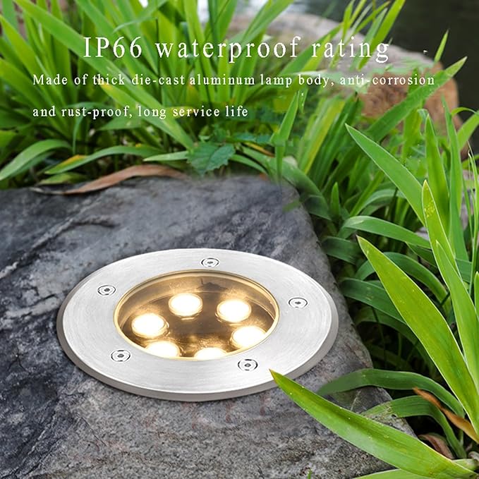 LED Landscape Lights Outdoor In Ground Light IP66 Waterproof AC85-265V Embedded Underground Light for Pathway Deck Step Garden Walkway Buried Lights(Blue36W)
