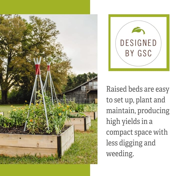Gardener's Supply Company Raised Garden Bed | Outdoor Cedar Planter Box w/Extra Deep Height for Rooted Plants Herbs Flowerbed &amp Vegetable Garden Wooden Box | 2' W x 3' L x 14 H
