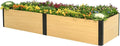 Vego garden Woodgrain Series Raised Garden Bed 16'' Tall 2' x 8' Wooden-Look Metal Planter Box Outdoor for Gardening Vegetables Flowers Herbs