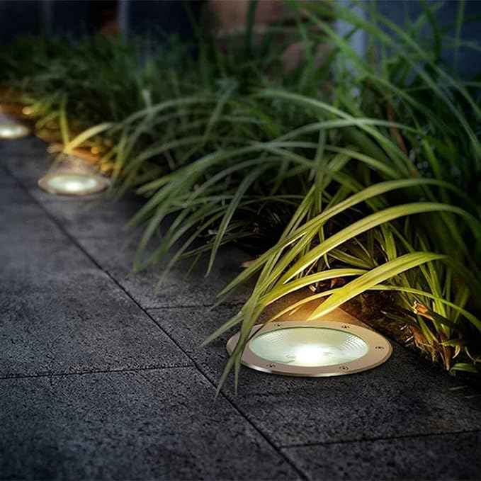4 Pack LED Underground Light COB Floor Lamp IP65 Waterproof Outdoor Ground Spot Landscape Garden Square Path Yard Recessed Buried Spotlight (White 5W)