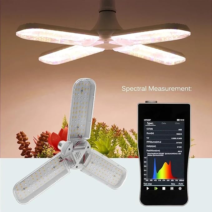 LED Grow Light Full Spectrum SMD2835 Bulb E27 Foldable Phyto Lamp Indoor Hydroponics Cultivation Lamp for Greenhouse Vegetable Grow TentWhite