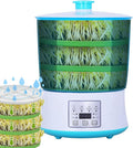 Automatic Sprouter Bean Growing Machine 3 Layers Germination Tank Seed Germination Machine LED Display Time Control 360° Automatic Spray for Every HOM