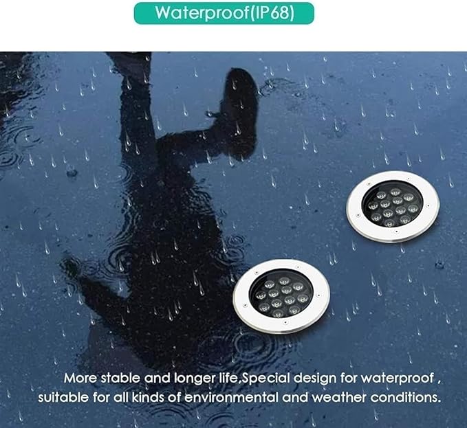 LED Outdoor Floodlight IP67 Waterproof Landscape Lights for Garden and Pathway AC85-265V 48W Yellow &amp 18W Red Options