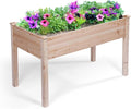 Backyard Expressions Wooden Raised Garden Bed | 48 x 24 x 30 Elevated Planter Box with Included Bed Liner | Outdoor Vegetable Flower and Herb Gardening