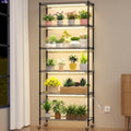 Plant Shelf with Grow Light DIY 6-Tier Plant Stand with Grow Light Adjustable Rack and Wheels 8 Pack 24 192W T8 Full Spectrum Grow Lamp for Indoor Plants Seed Starting Vegetable 29x13.5x73.5