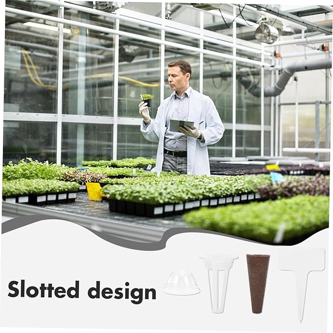 Kisangel 4sets Indoor Grow Kit Hydroponics System Hydroponic Bucket Grow Baskets Humidity Domes for Easy Plant Care