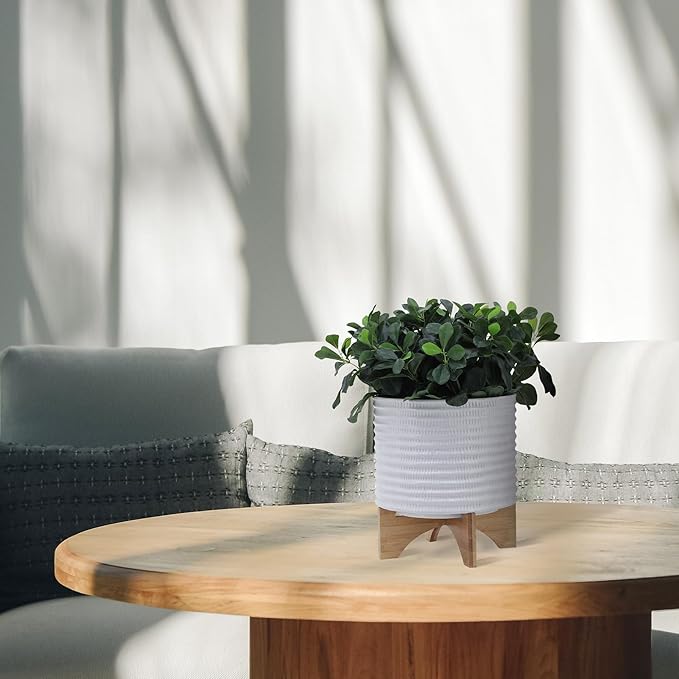 Generic 10 Textured Planter W Stand White