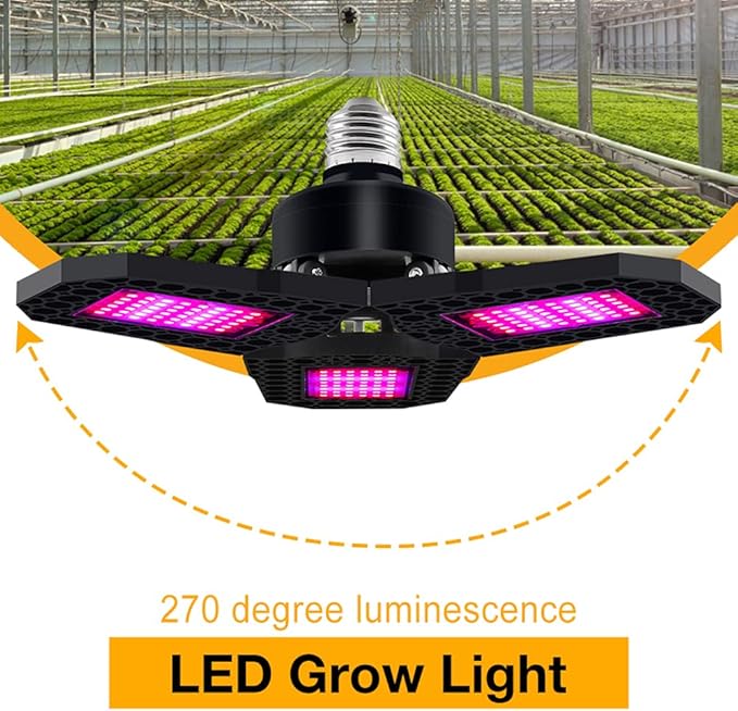 Foldable LED Grow Light Adjustable Phyto Lamp E27 Base Deformation Plant Lamp for Indoor Greenhouse Seedling Flower126leds