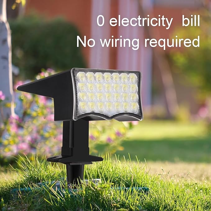 4Pcs RGB Solar Spot Lights Outdoor Garden28 LED 3 Modes IP65 Waterproof Garden Uplighters Solar PoweredAuto ON/Off Dusk Till Dawn Landscape Spotlights for YardDrivewayPathway(Sw2817-rgb4PCS)