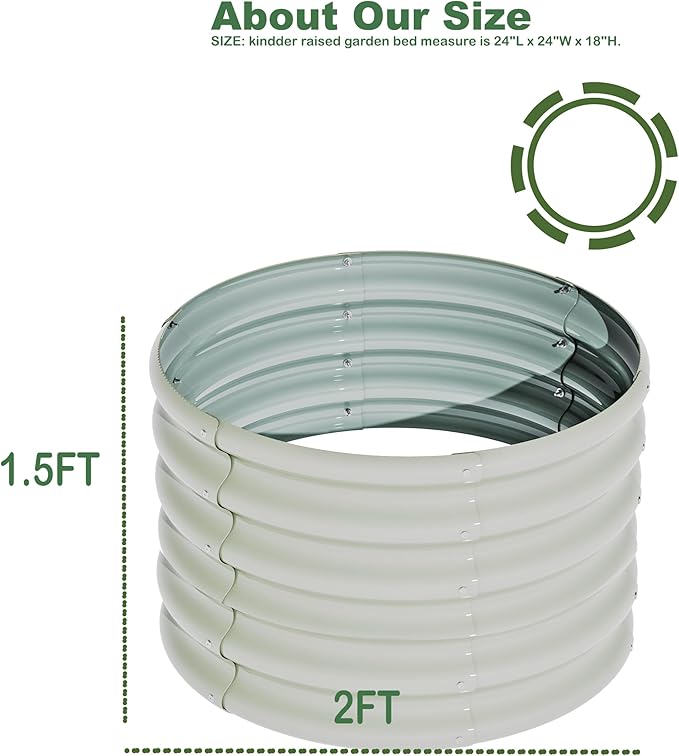 2x2x1.5ft-2pcs-Oval Raised Garden Bed Kit Galvanized Planter Garden Boxes Outdoor Metal Raised Garden Beds for VegetablesFruits FlowerBlack