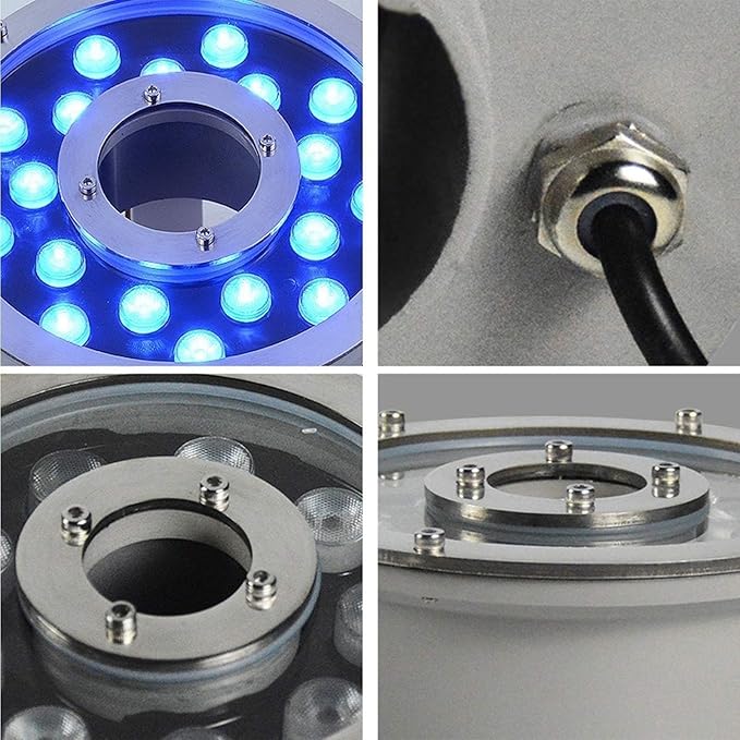Underground Lights LED - 12/24V Underwater Landscape Spotlight Center Hole IP68 Underwater Pond Spotlight Suitable for Garden Fountain Pool and Other Multi-scWhite 9w(AC12V)