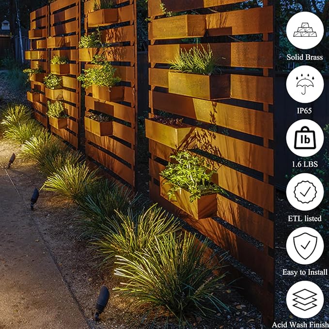 Brass Landscape Spotlights Outdoor Low Voltage Landscape Lighting Fixture Waterproof for Garden and Yard Up Lighting4 Pack (Bulb NOT Included)