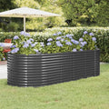 Garden Raised Bed Anthracite Steel Landscape Welded Raised Patio Walls - Metal Planter for Outdoor Gardening