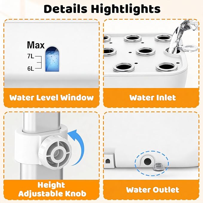Hydroponics Growing System Kit 17 Pods Indoor Herb Garden with 2 Fans Circulation Grow Light Smart Water Cycle Auto Timer 10L Water Tank Perfect Indoor Gardening System Gifts (White)
