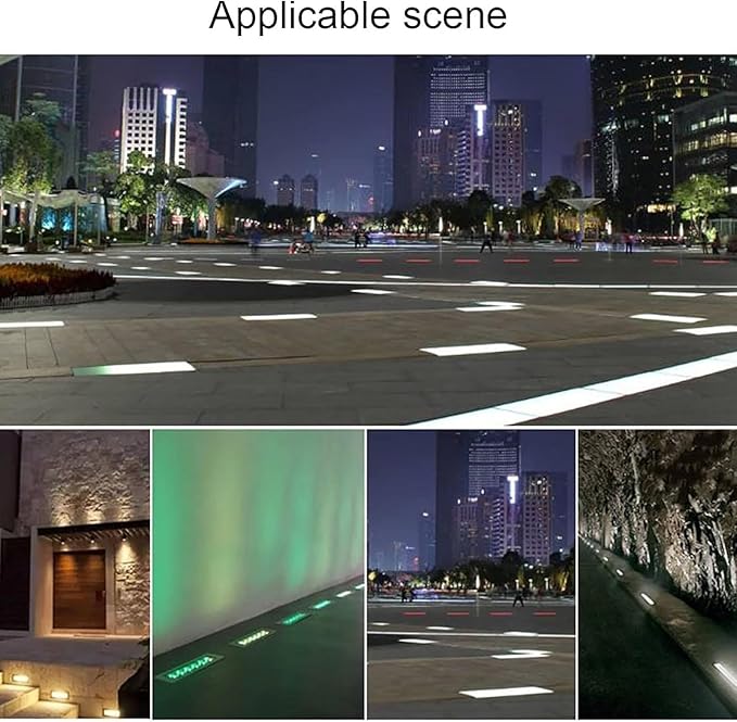 Led Spot Lights - Outdoor Buried Lights Ultra-Thin Recessed Patio Floor Light IP67 Waterproof Decorate Long Strip Landscape Lights for Outdoor Sidewalk GarBlue-24w