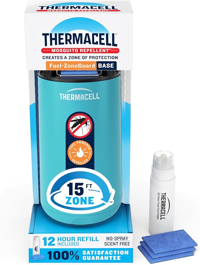 Thermacell Mosquito Repeller Patio Shield Includes 12-Hour Refill 15 Foot Zone of Protection Highly Effective Mosquito Repellent for Patio Bug Spray Alternative Scent Free