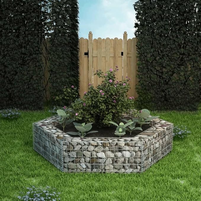 SKM Hexagonal Gabion Raised Bed 200x173x40 cm (Weight-14KG)