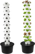 Hydroponics Growing System 32/48 Pods Vertical Hydroponics Tower Aeroponics Growing Kit Smart Garden Planter Germination Kit with Hydrating Pump Adapter Net Pot