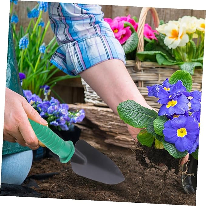 BESPORTBLE Heavy Duty Garden Tool Set 5pcs with Shovel Rake Gardening Scissors Portable Carrying Case for Outdoor Planting and Lawn Care Tasks