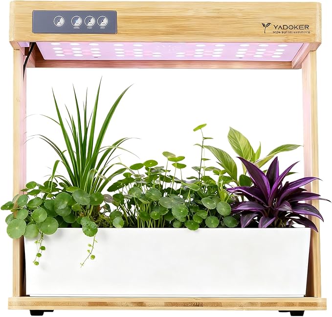 yadoker Indoor Hydroponic Garden System 8 Pods Smart Growing Kit with LED Grow Light Automatic Timer Pump System &amp 3.5L Water Tank – Ideal for Herb Cultivation (No Seed)