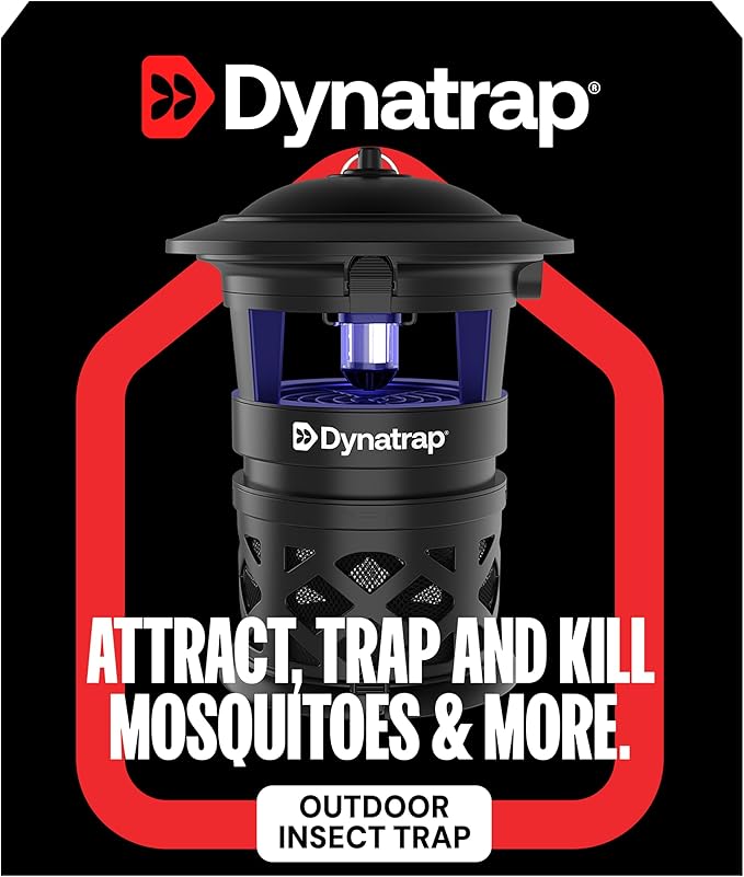Dynatrap DT1130SR 1/2 Acre Mosquito &amp Flying Insect Outdoor Trap and Killer – Kills Mosquitoes Flies Wasps Gnats &amp Other Flying Insects - Bug Zapper Alternative – Black